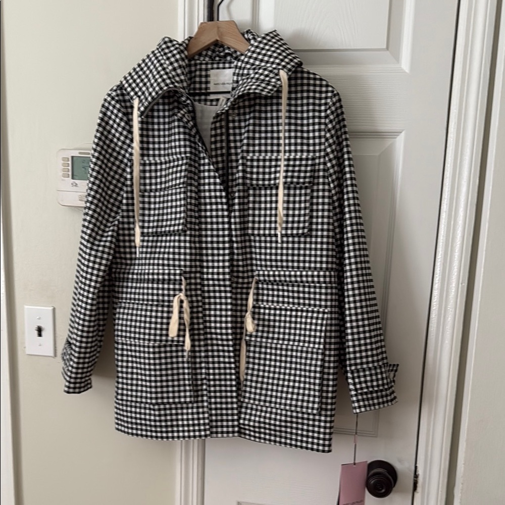 Avec Les Filles Black and White Utility Jacket with Hood